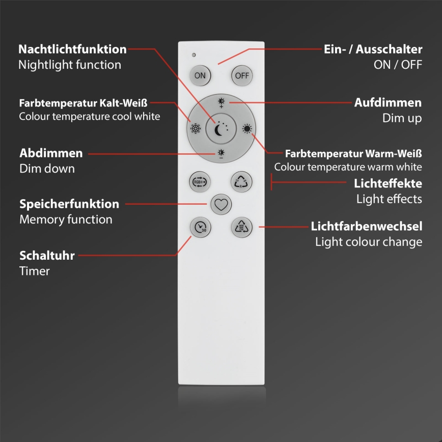 Brilo - LED RGBW Lámpara de mesa regulable LED/9W/230V 3000-6500K Wi-Fi Tuya + control remoto