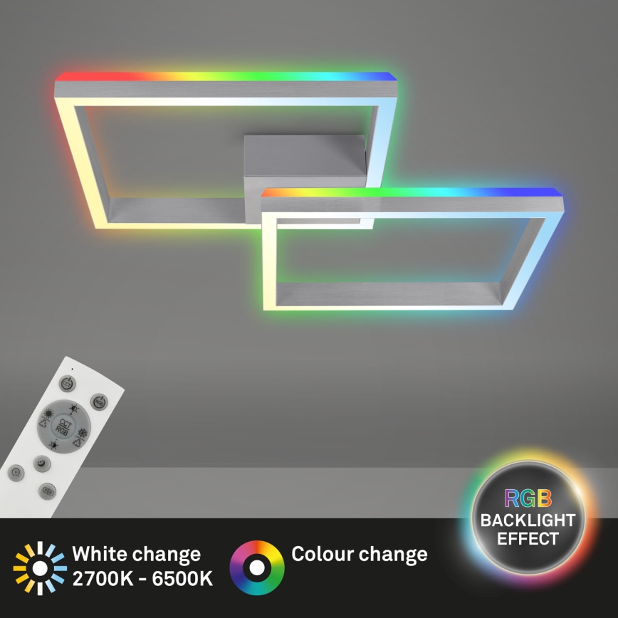 Brilo - LED RGBW Lámpara de techo regulable FRAME 2xLED/17W/230V 2700-6500K + control remoto