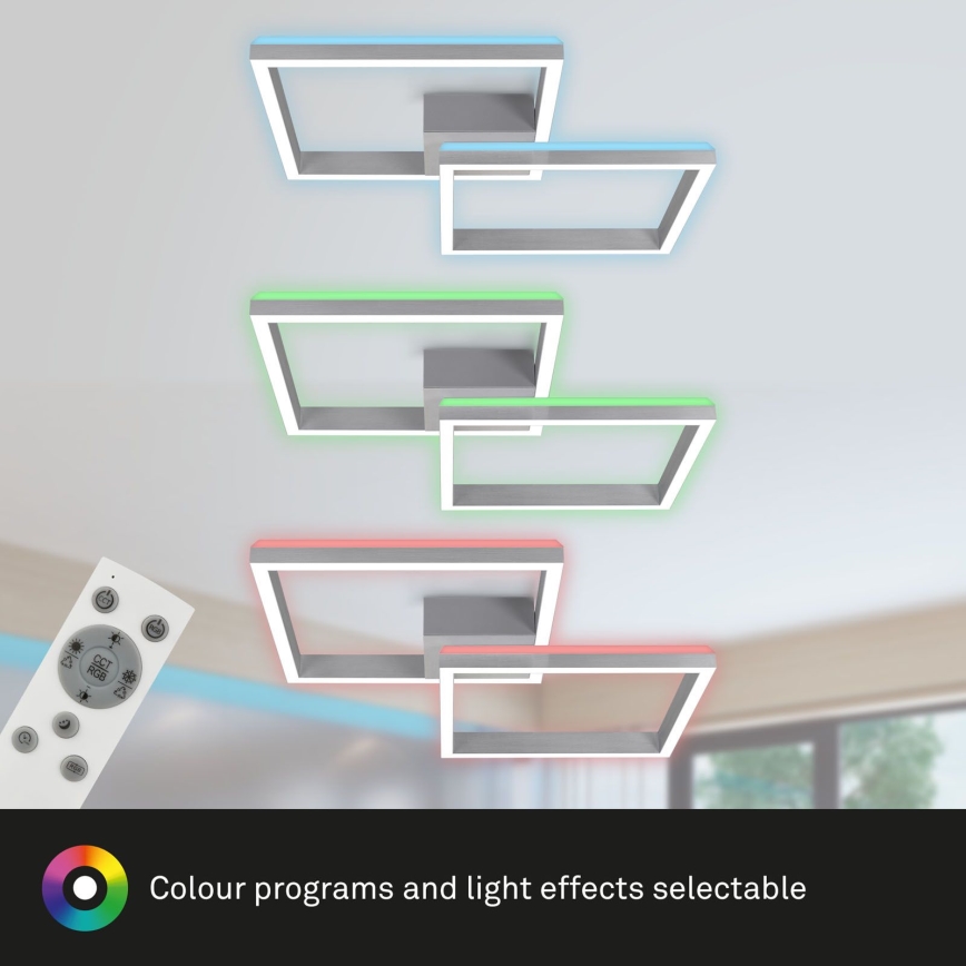 Brilo - LED RGBW Lámpara de techo regulable FRAME 2xLED/17W/230V 2700-6500K + control remoto