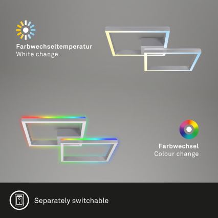 Brilo - LED RGBW Lámpara de techo regulable FRAME 2xLED/17W/230V 2700-6500K + control remoto