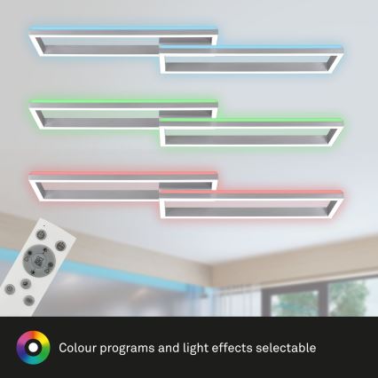 Brilo - LED RGBW Lámpara de techo regulable FRAME 2xLED/21W/230V 2700-6500K + control remoto