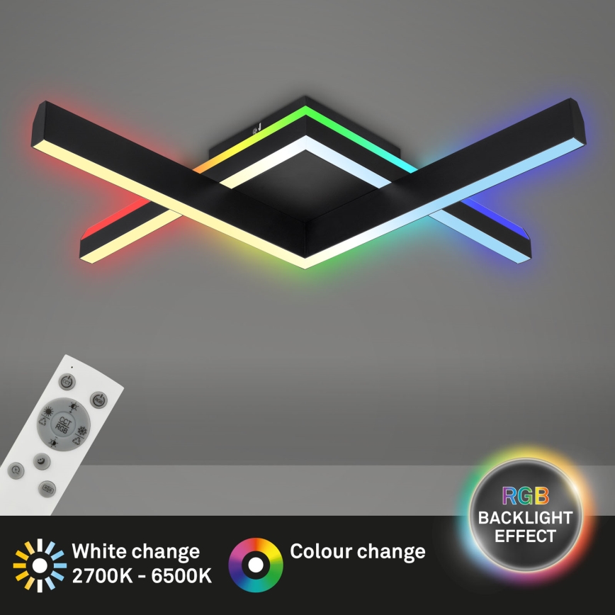 Brilo - LED RGBW Lámpara de techo regulable FRAME 2xLED/9W/230V 2700-6500K + control remoto