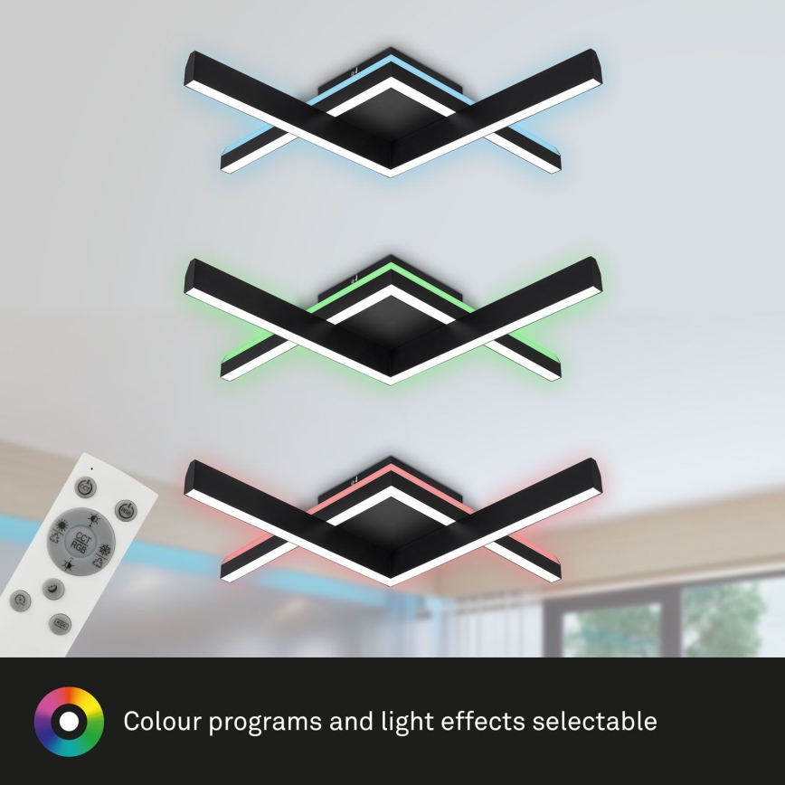 Brilo - LED RGBW Lámpara de techo regulable FRAME 2xLED/9W/230V 2700-6500K + control remoto
