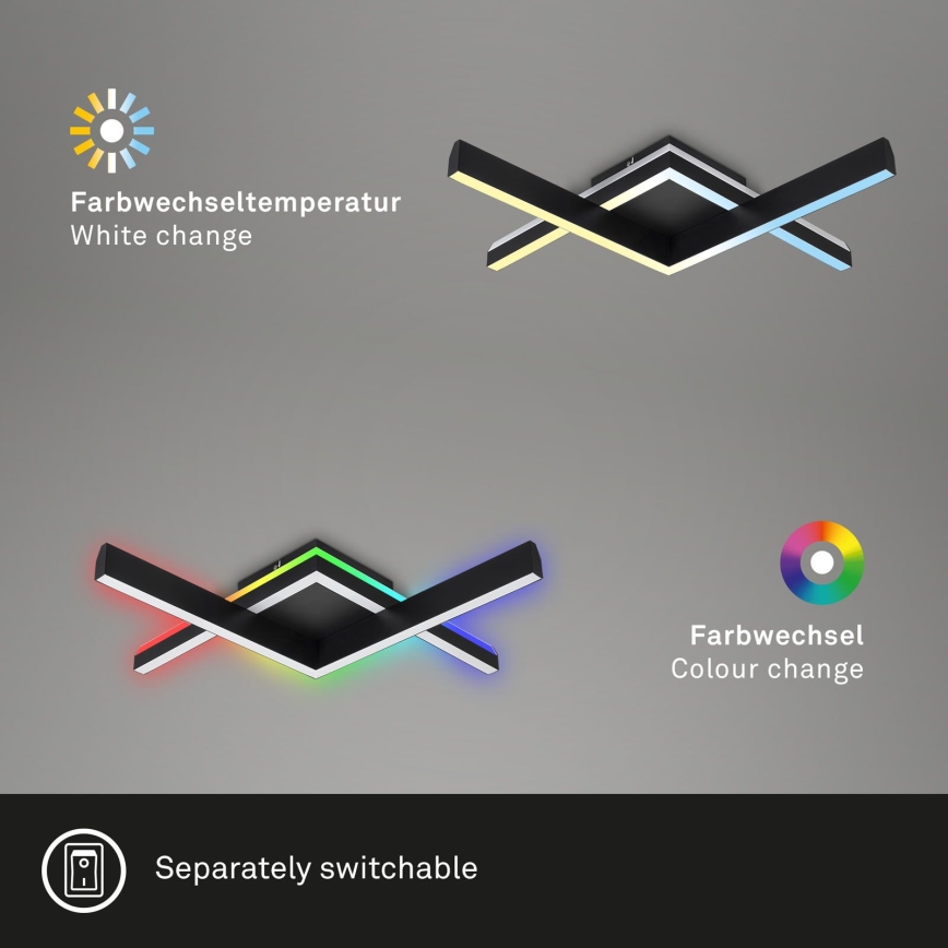 Brilo - LED RGBW Lámpara de techo regulable FRAME 2xLED/9W/230V 2700-6500K + control remoto