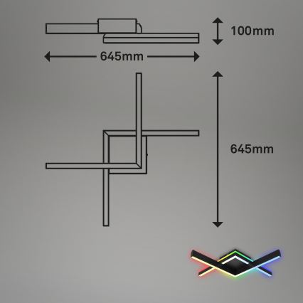 Brilo - LED RGBW Lámpara de techo regulable FRAME 2xLED/9W/230V 2700-6500K + control remoto