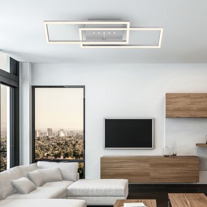 Brilo - Luminaria de techo LED regulable / 30W / 230V / 3000K / cromo mate