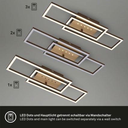 Brilo - Luminaria de techo LED regulable LED/30W/230V 3000K marrón