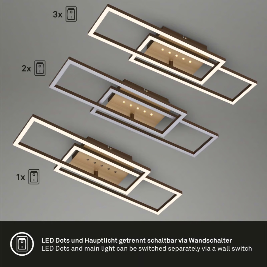 Brilo - Luminaria de techo LED regulable LED/30W/230V 3000K marrón