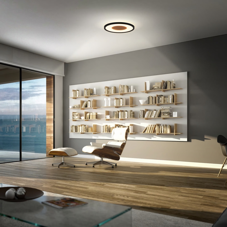 Brilo - Luminaria de techo LED SUFIT WOOD LED/18W/230V 3000K Ø 29 cm