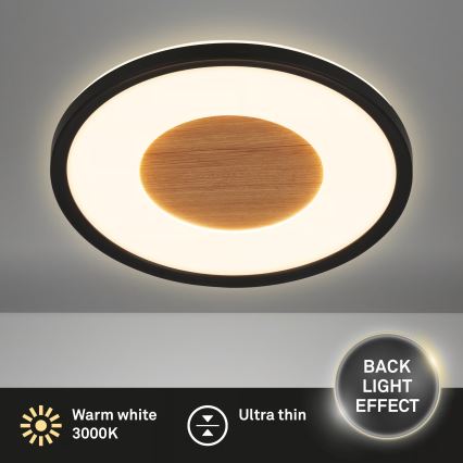 Brilo - Luminaria de techo LED SUFIT WOOD LED/18W/230V 3000K Ø 29 cm