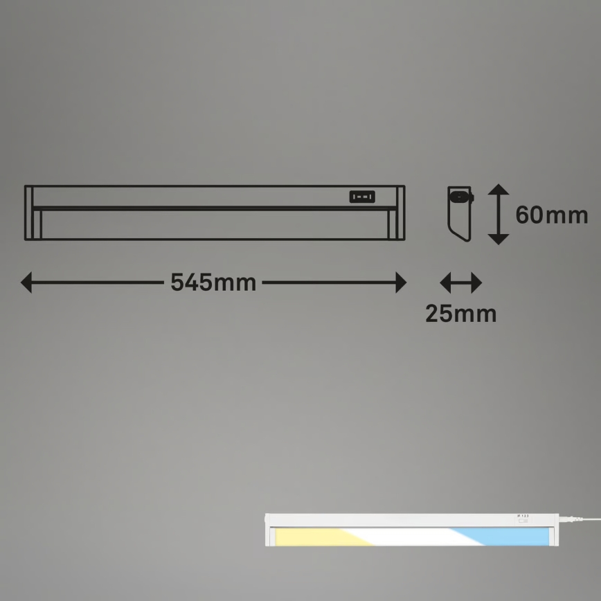 Brilo - Luminaria LED bajo mueble LED/6W/230V 2700/4000/6500K 54,5 cm blanca