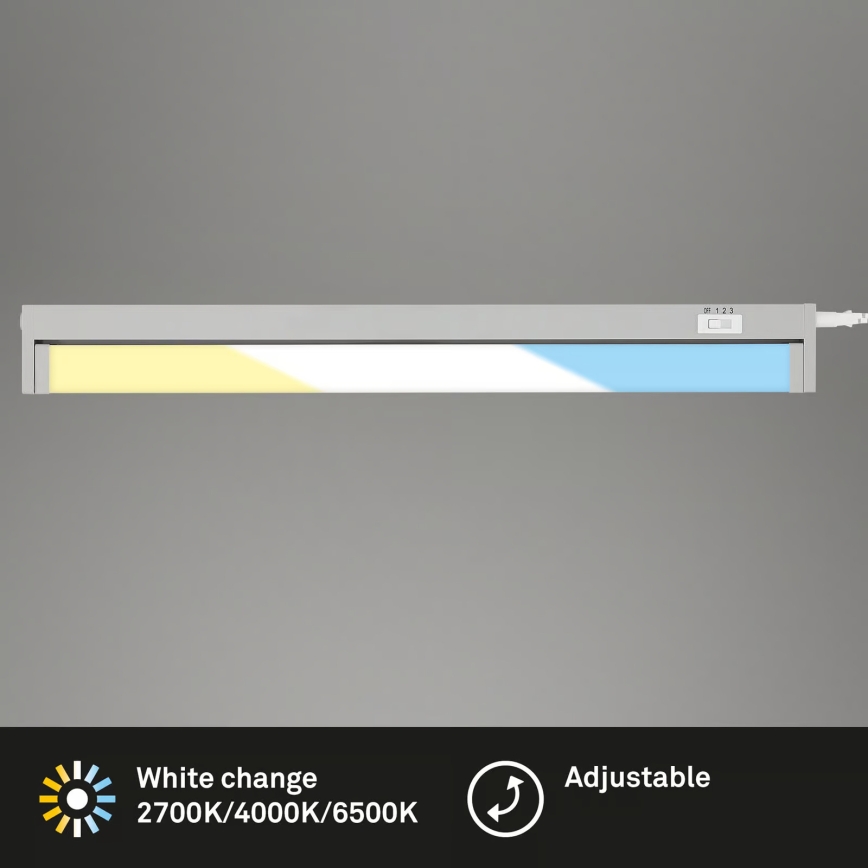 Brilo - Luminaria LED para debajo de muebles LED/6W/230V 2700/4000/6500K 54,5 cm plateada