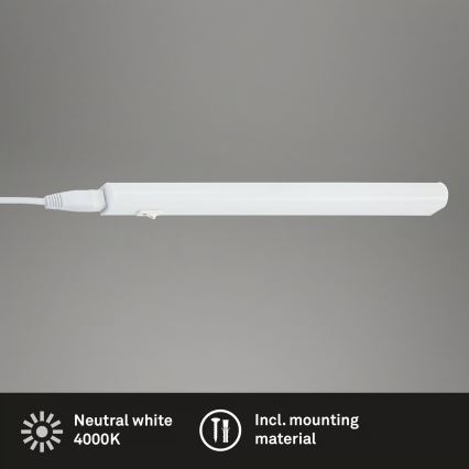 Brilo - Luminaria LED para montaje bajo mueble, 4 W, 230 V, 4000 K, 31,3 cm
