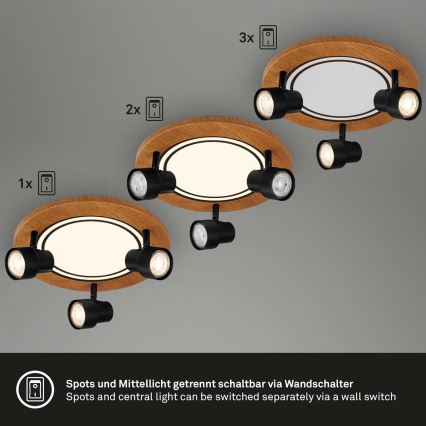 Brilo - Plafón LED LED/12W/230V + 3xGU10/9W 3000K