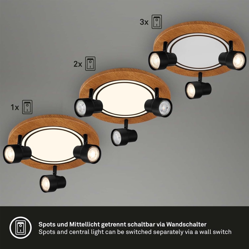 Brilo - Plafón LED LED/12W/230V + 3xGU10/9W 3000K