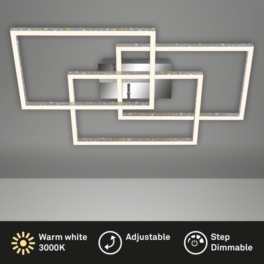 Brilo - Plafón LED regulable FRAME LED/57W/230V 3000K cromo mate