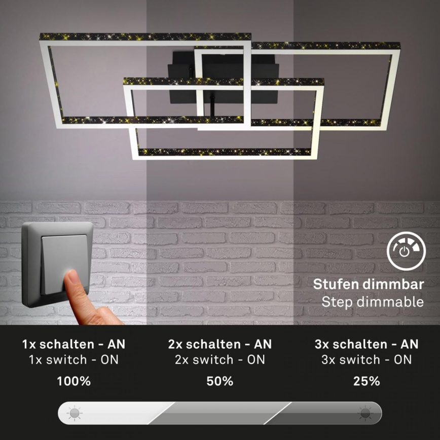 Brilo - Plafón LED regulable FRAME LED/57W/230V 3000K negro