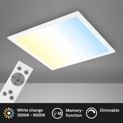 Brilo - Plafón LED regulable 21W/230V 3000-6500K 38x38 cm blanco + mando a distancia