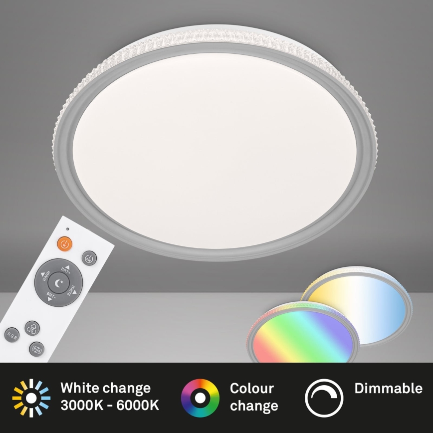 Brilo - Luminaria de techo LED RGB regulable LED/40W/230V 3000-6500K + mando a distancia