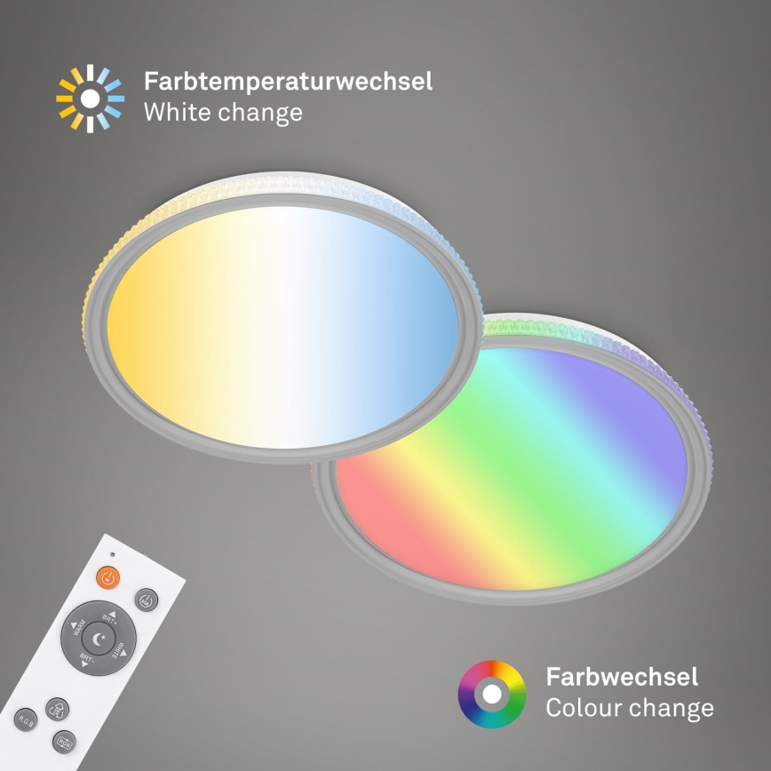 Brilo - Luminaria de techo LED RGB regulable LED/40W/230V 3000-6500K + mando a distancia