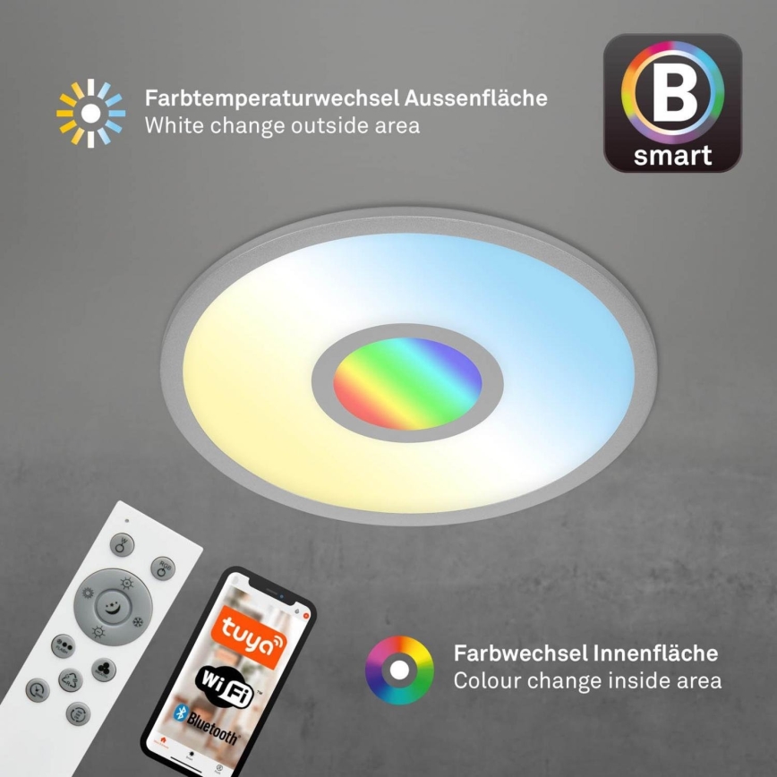 Brilo - Plafón LED RGB regulable CENTRO LED/24W/230V 2700-6500K Wi-Fi Tuya + control remoto
