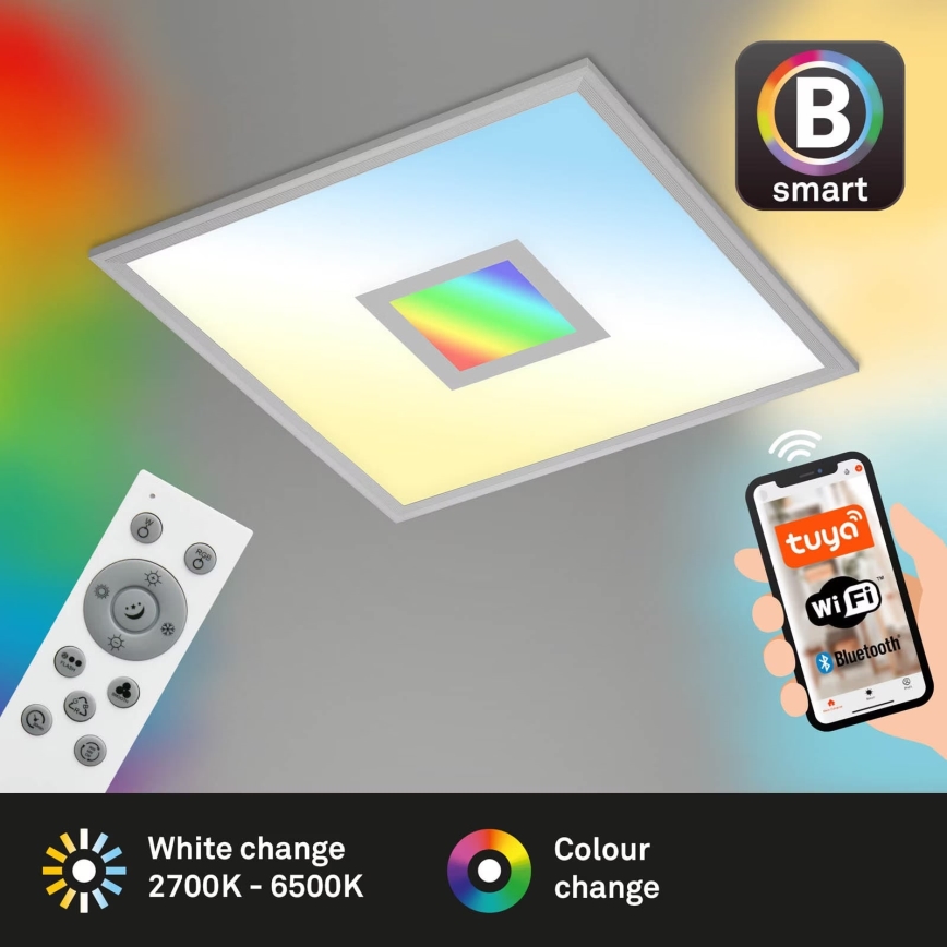 Brilo - Plafón LED RGB regulable CENTRO LED/24W/230V 2700-6500K Wi-Fi Tuya + control remoto