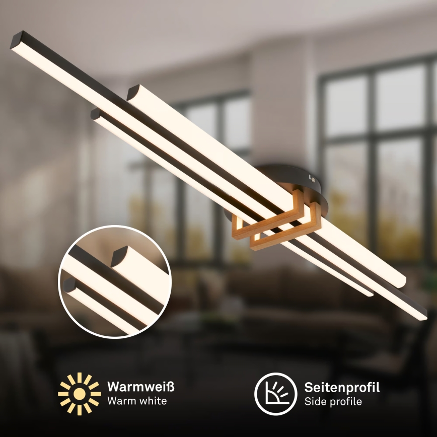 Brilo - Plafón LED TINKA LED/30W/230V 3000K negro