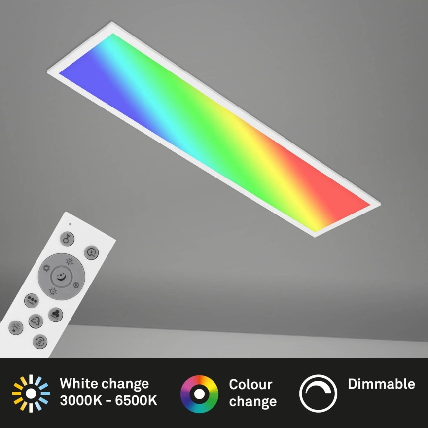 Brilo - Plafón regulable RGBW SLIM LED/24W/230V 3000-6500K 100x25 cm + control remoto
