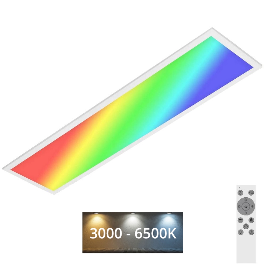 Brilo - Plafón regulable RGBW SLIM LED/24W/230V 3000-6500K 100x25 cm + control remoto
