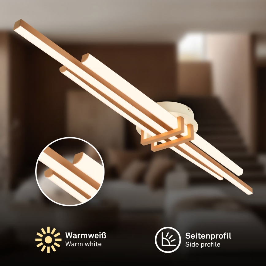 Brilo - Plafón TINKA LED/30W/230V 3000K color cobre