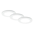 Brilo - SET 3x Lámpara empotrable de baño LED LED/4W/230V IP44 3000/4000K blanco