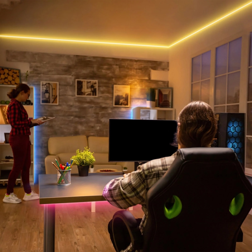 Brilo - Tira LED RGBW regulable MUSIC 6,65m LED/18W/230V Wi-Fi Tuya + control remoto