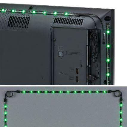 Brilo - Tira LED RGBW regulable diá. TV 3m LED/2,5W/USB + control remoto