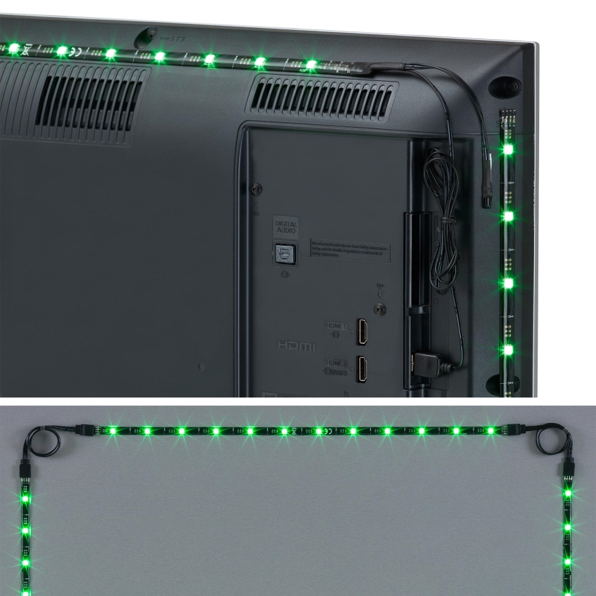 Brilo - Tira LED RGBW regulable diá. TV 3m LED/2,5W/USB + control remoto