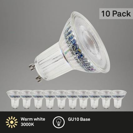 Briloner 0548-003 - SET 10x Bombilla LED GU10/3,5W/230V 3000K