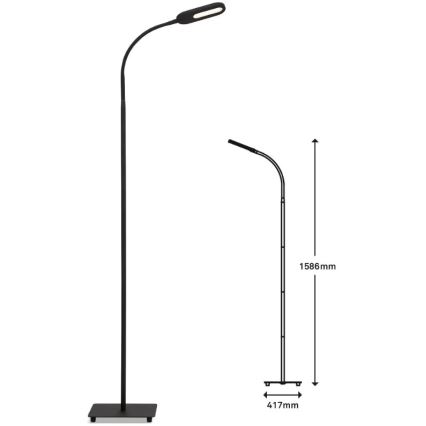 Briloner 1297-015 - Lámpara de pie flexible LED regulable LED/6,6W/230V 3000K/4000K/6000K