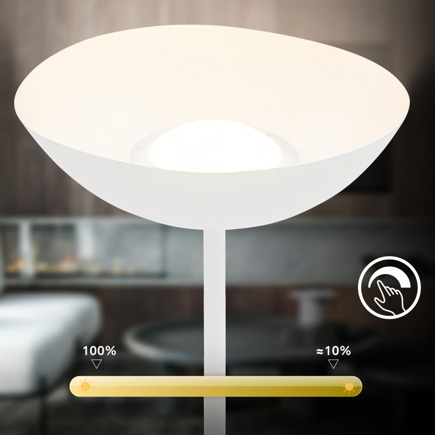 Briloner 1500016 - Lámpara de pie LED regulable ESTATE LED/8W/5V 4000 mAh blanca