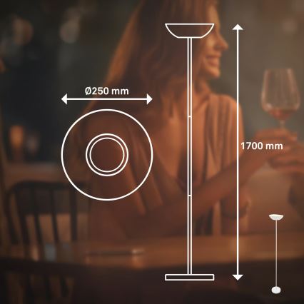 Briloner 1500016 - Lámpara de pie LED regulable ESTATE LED/8W/5V 4000 mAh blanca