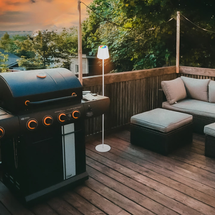 Briloner 1507016 - Lámpara de pie LED regulable KIKI LED/4,3W/5V IP44 2600 mAh blanca