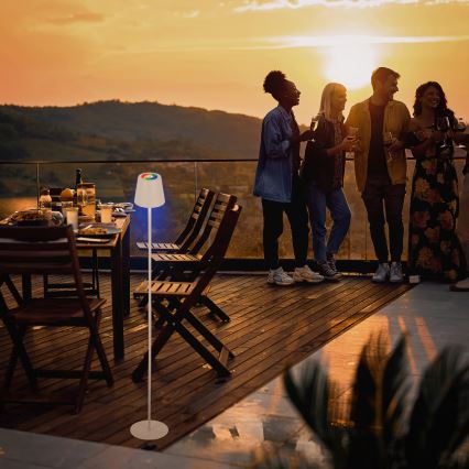 Briloner 1507016 - Lámpara de pie LED regulable KIKI LED/4,3W/5V IP44 2600 mAh blanca