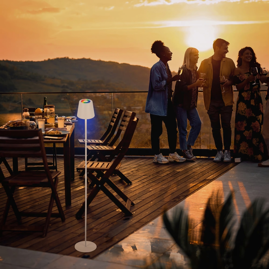 Briloner 1507016 - Lámpara de pie LED regulable KIKI LED/4,3W/5V IP44 2600 mAh blanca