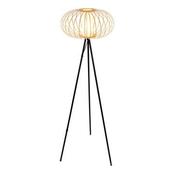 Briloner 1759011 - Lámpara de pie 1xE27/10W/230V bambú/negra