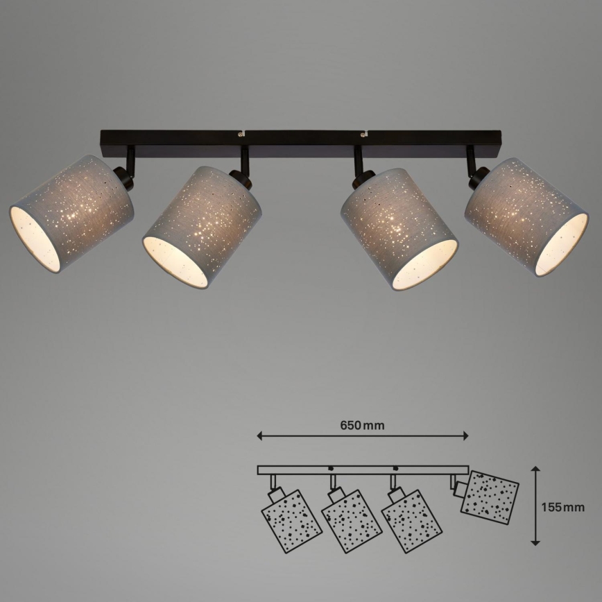 Briloner 2078-044 - Foco SPOTLIGHT 4xE27/25W/230V gris/negro