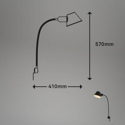 Briloner 2079-015 - Lámpara flexible de pared 1xE27/10W/230V negro