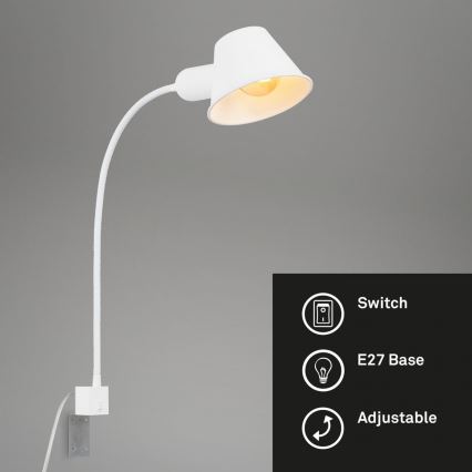Briloner 2079-016 - Lámpara flexible de pared 1xE27/10W/230V blanco