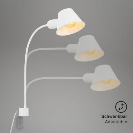 Briloner 2079-016 - Lámpara flexible de pared 1xE27/10W/230V blanco