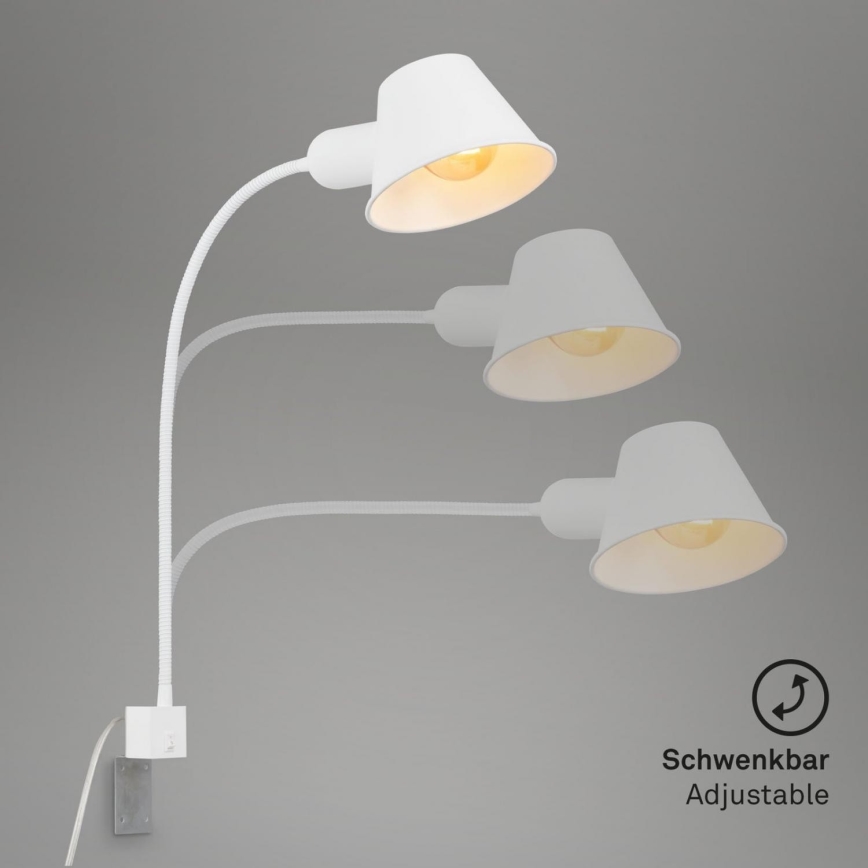 Briloner 2079-016 - Lámpara flexible de pared 1xE27/10W/230V blanco