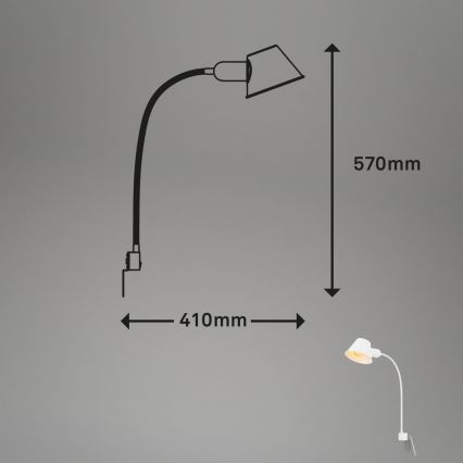 Briloner 2079-016 - Lámpara flexible de pared 1xE27/10W/230V blanco