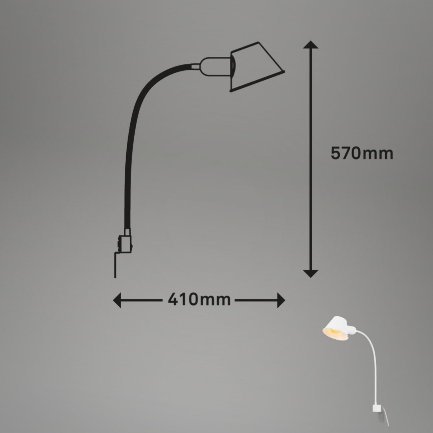 Briloner 2079-016 - Lámpara flexible de pared 1xE27/10W/230V blanco