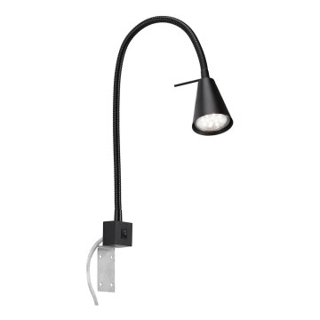 Briloner 2080-015 - Aplique de pared LED flexible COMFORT LIGHT 1xGU10/5W/230V negro